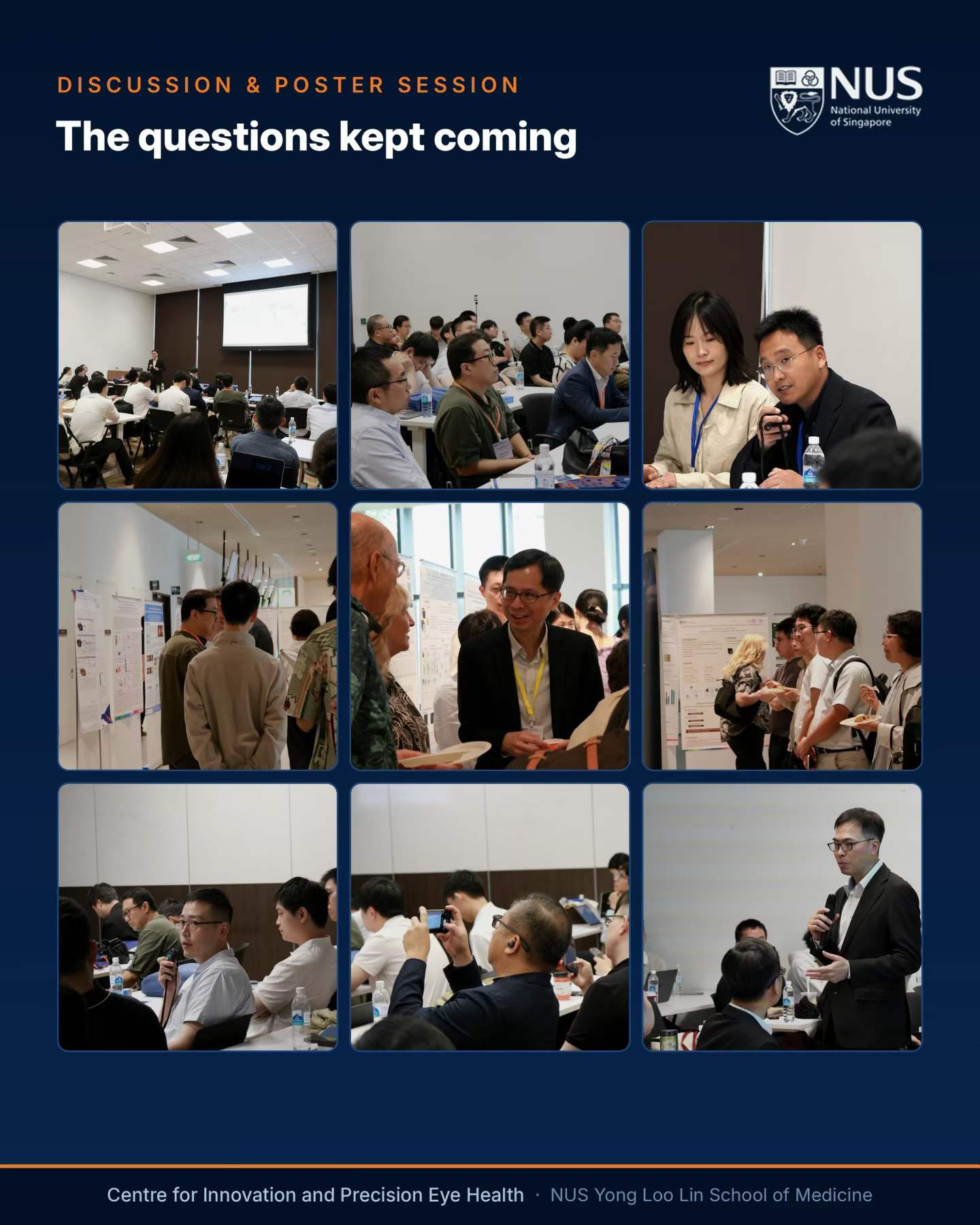 Audience discussion and poster presentations during the symposium