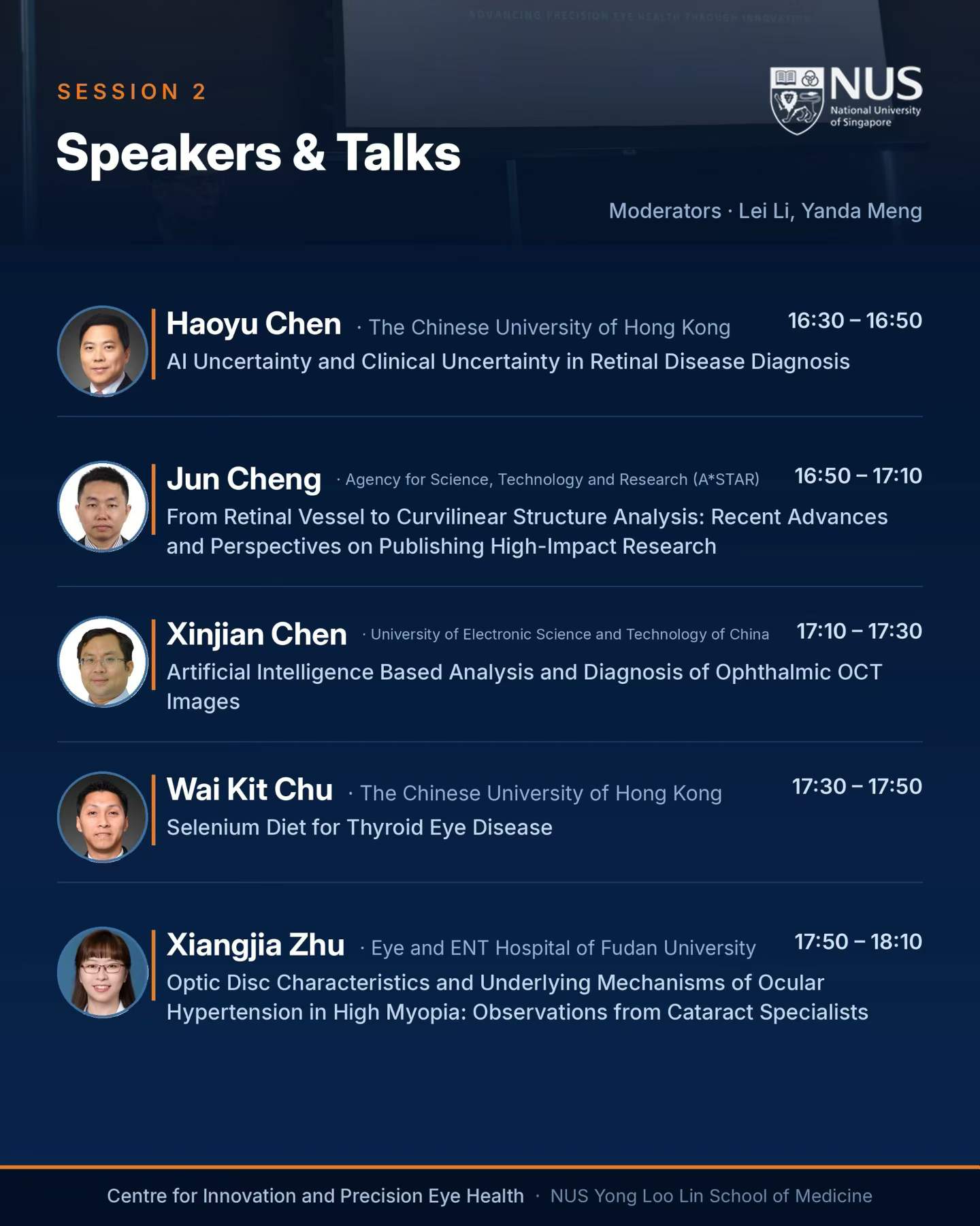 Programme and speakers for the second symposium session