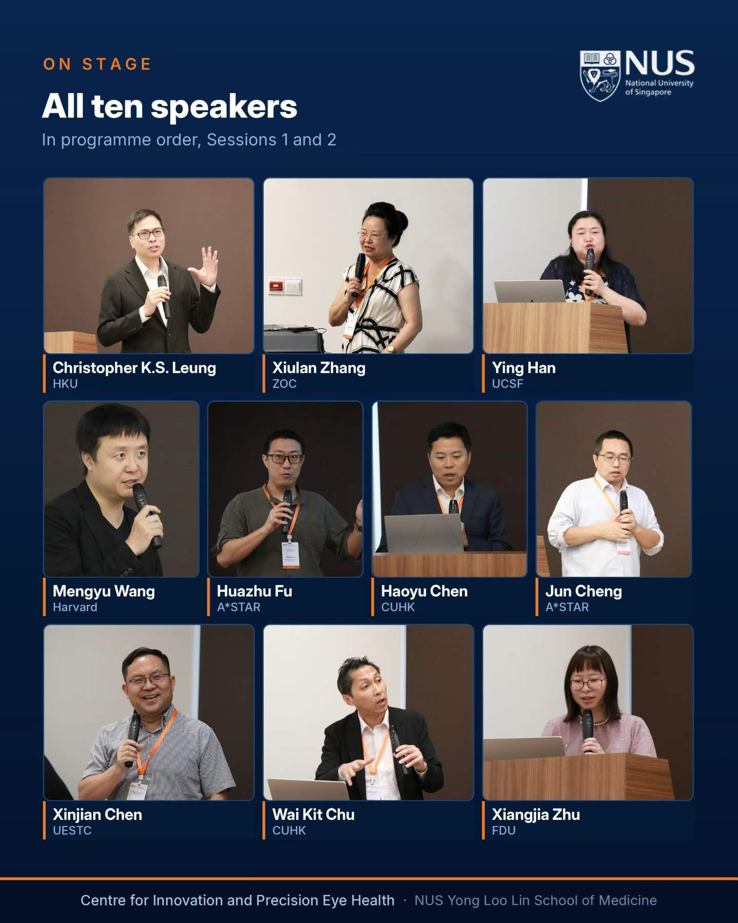 Portraits of all ten invited speakers at the symposium